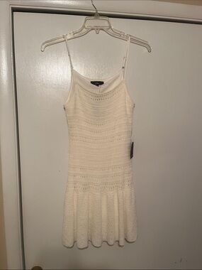 Lulu's White Knit Spaghetti-Strap Dress for Girls